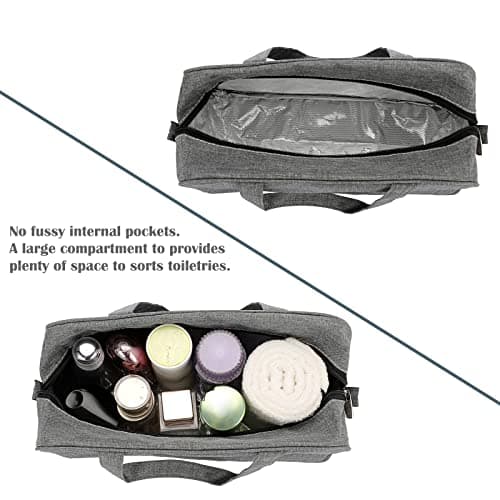 IGNPION Men Large Travel Toiletry Bag Women Waterproof Full Size Wash Bag Dopp Kit Shaving Organizer Bag Make UP Cosmetic Bag Swimming Gym Bag for Toiletries Accessories (Grey) — view 4