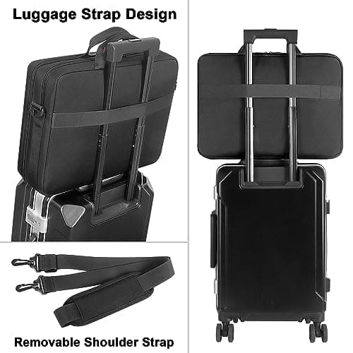 DOMISO 17-18 Inch Laptop Bag,Water-Resistant Shockproof Business Laptop Briefcase Messenger Shoulder Bag for Dell XPS 17,HP Envy Pavilion 17,Lenovo Ideapad 17,ASUS Vivobook 17,Acer Aspire 17, Black — view 6