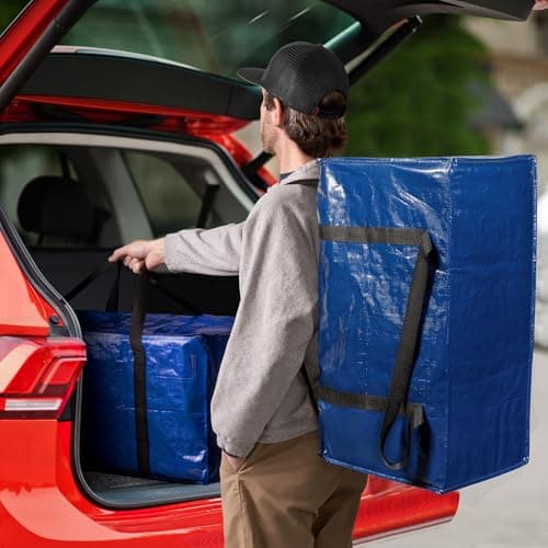 ClearSpace Heavy Duty Moving Bags or Storage Bins with Lids, Blue, 10 Pack — view 6
