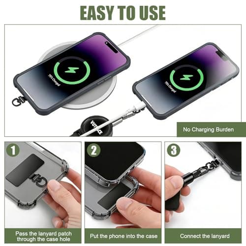 Vutlace 2-Pack Anti-Theft Phone Tether Lanyard, Retractable Phone Strap Keyring, Anti-Theft Retractable Mobile Phone Tether, Metal 360° Tether Tab for Outdoor Hiking, Climbing and Fishing — view 6