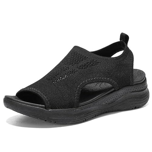 ziitop Sandals Womens Summer Washable Slingback Orthopedic Slide Sport Ladies Walking Sandals Womens With Arch Support Wedge Platform Walking Shoes Casual Thick Bottom Comfy Beach Shoes