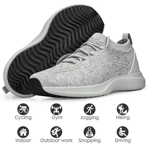 Puweco Trainers Men Running Shoes Sports Sneakers Light Grey — view 5
