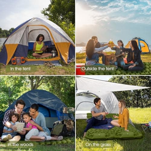 HiiPeak Camping Sleeping Pad, Ultralight Camping Mat with Pillow Built-in Foot Pump Inflatable Sleeping Pads Compact for Backpacking Hiking Traveling Tent (Green) — view 6