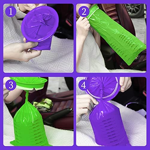 Sadocom 24 Pack Vomit Bags Disposable Barf Bag, 12 Purple & 12 Green — view 4