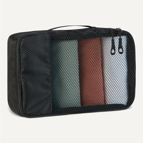 Amazon Essentials 4-Piece Packing Cubes Travel Accessories Set, Luggage Organiser with Double Zip, Mesh Top, Polyester, Small, Black (Previously Amazon Basics) — view 4