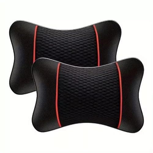 NASHnal Car Seat Neck Headrest Pillow Support Comfortable Cushion Faux Leather Set of 2