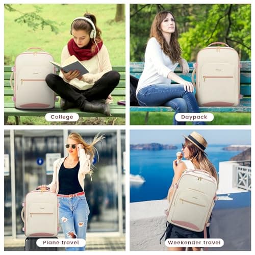 LOVEVOOK Carry On Backpack for Women, 40L Travel Backpack Womens Cabin Bag — view 6