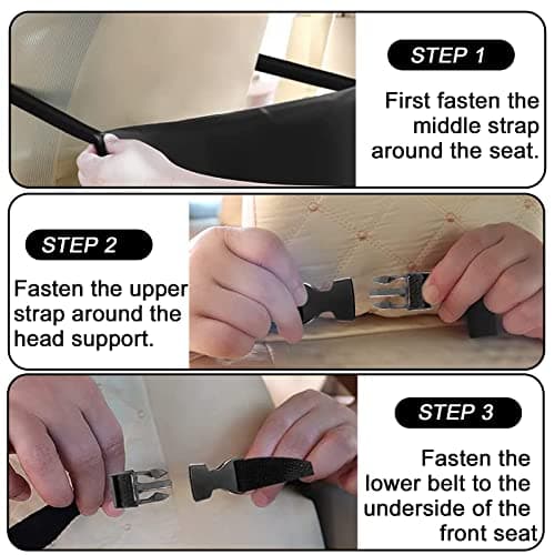 Qooloo Car Seat Protector, 2-Piece Organizer with 2 Pockets, Universal Back Protector for Dirt & Damage Prevention — view 3