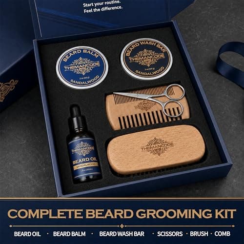 THEMANCODE Beard Grooming Kit for Men, Sandalwood Set, Gifts for Men — view 2