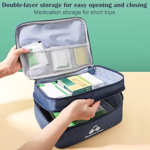 Meng Jiaran 2 Pack Blue Empty First Aid Kit Bags — view 6