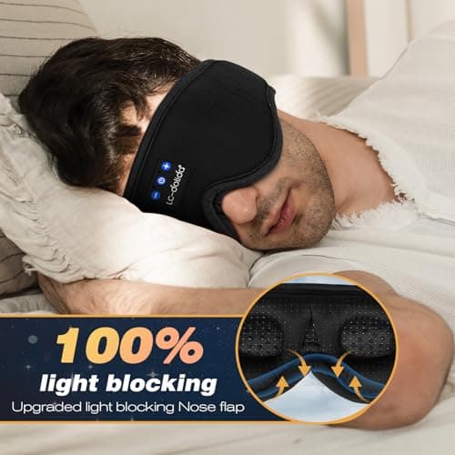 LC-dolida Bluetooth Sleep Eye Mask Headphones,15H Battery & Total Blackout — view 2