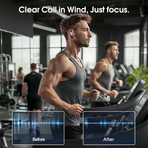 Sport Wireless Earbuds, 48H Bluetooth 5.3 Headphones with Earhooks, ENC Mic — view 5