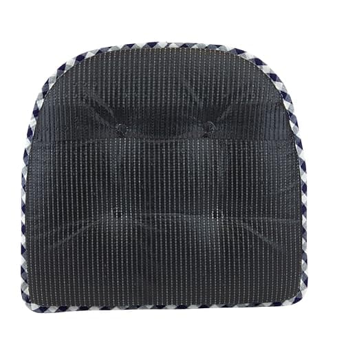 Klear Vu Omega Non-Slip Chair Cushions, Assembled in USA, U-Shaped Skid-Proof Seat Pads for Dining Room, Kitchen, Office, 15"x16", 8 Pack, Gingham Navy 8 Count — view 3