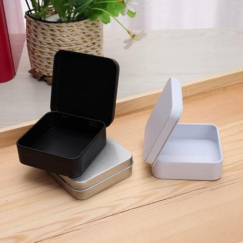 DABIN 50Pcs Mini Metal Storage Organizer Portable Tins Container Jewelry Coin Candy Condom Boxes — view 3