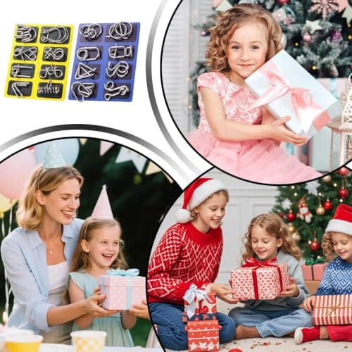 Educational Wire Metal Puzzle Set Brain Teaser Game Metal Puzzle Set For In — view 6