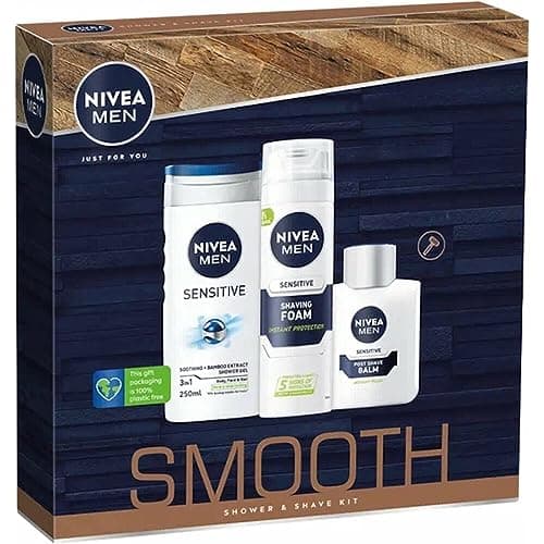 Nivea Men Smooth Shower & Shave Kit - Soothing 3 in 1 Shower gel 250ml, Shaving Foam 200ml, Post Shave Balm 100ml — view 2