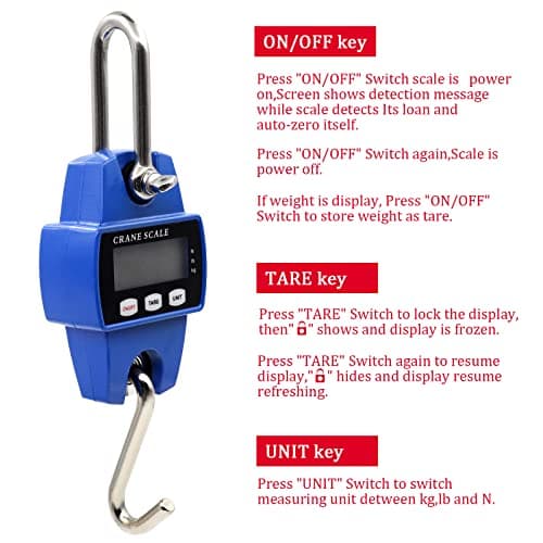 MUALROUS 300kg Mini Digital Crane Scale 600lb Hook Hanging Scale (Blue) — view 6