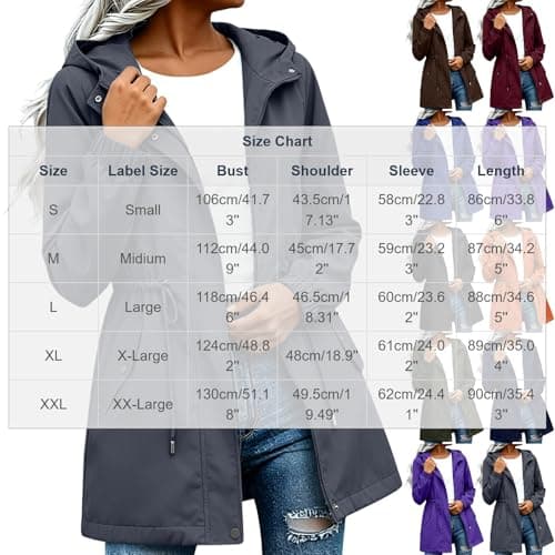Women's Lightweight Waterproof Jackets Hooded Zip Up Jacket Breathable Packable Running Raincoats Active Trench Windbreaker Rain Hood Pockets Light Coats for Ladies Summer Cycling Hiking Brown XXL — view 4