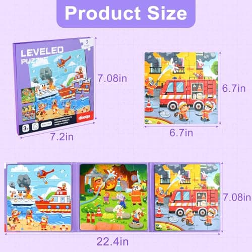 NEBURORA 61 Pieces Magnetic Puzzles for 2-5 Year Olds,Travel Games Travel Toys for Toddlers on Plane Car Ride, Jigsaw Games Plane Activities For Kids,Kids Birthday Gifts — view 6