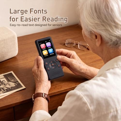 AGPTEK MP3 Player with Bluetooth 5.3 for Seniors, 2.4" Screen Big Font — view 2