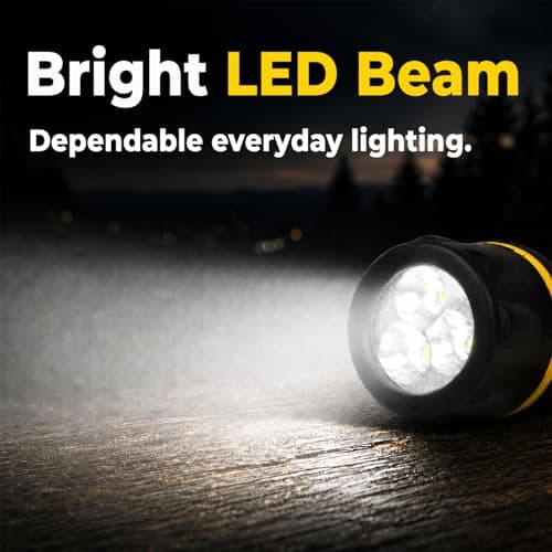 Mercury Heavy Duty LED Rubber Torch Durable Handheld Torch with Wide-Angle LEDs, Anti-Roll Grip, Splash Resistant, Portable and Ideal for Camping, Outdoor, Work and Emergencies 2 AA Batteries — view 3