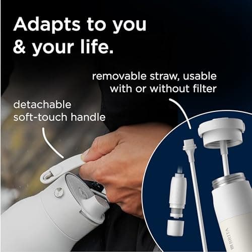 BRITA LARQ iQ Digital Filter Water Bottle Black (680ml) with Hydration Tracking App, Activated Carbon Water Filter & UV-C - neutralises 99.99% bacteria, reduces micro impurities, PFAS & more — view 6