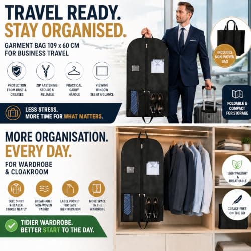 Heavy Duty Suit Covers for Men, Business Travel Suit Cover for Offices — view 3