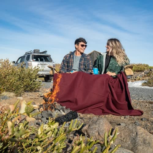 Arcturus Military Wool Blanket - 4.5 lbs, Warm, Heavy, Washable, Large 64" x 88" - Great for Camping, Outdoors, Survival & Emergency Kits (Wine) — view 4