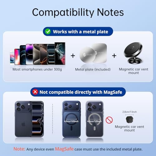 SYNCWIRE Magnetic Car Phone Holder, 360° Rotatable Dashboard Phone Mount — view 5