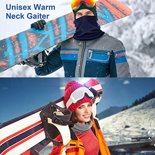 4 Pieces Winter Fleece Neck Warmer Snoods for Men Women Gaiter Thick Thermal Windproof Ski Neck Scarf Balaclava — view 5