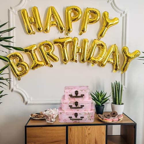 GALPADA Baby Suitcase Box 3Pcs Paperboard Floral Storage Boxes with Handles Stackable Decorative Flower Pattern Boxes for Wedding Birthday Baby Shower — view 3