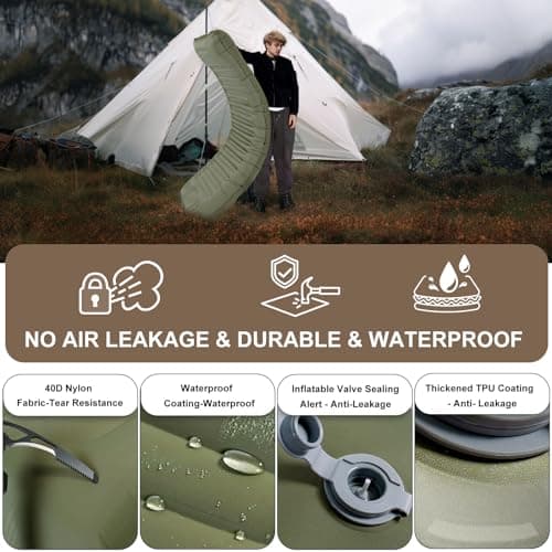 Origem 14cm Self Inflating Camping Mat Sleeping Pad with Built-in Foot pump — view 5