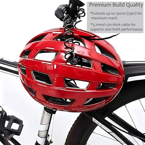 Aguhus Motorcycle Helmet Lock, Compact Bike Lock, 4 Digit Waterproof Cable Lock, Bicycle Lock Combination, Portable Combination Lock for Bicycle, Stroller, Luggage, Helmet and Others (Black) — view 4