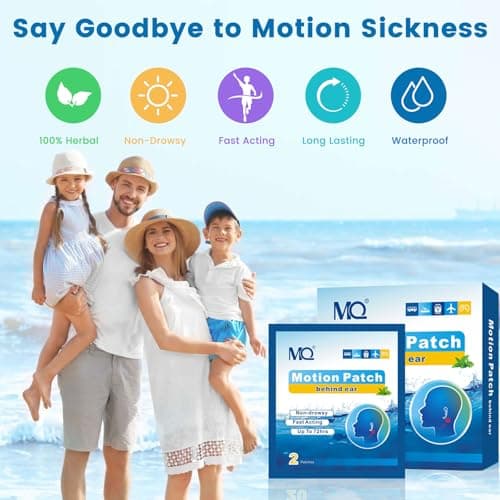 Motion Sickness Patches, 20 Count Travel Sickness Patches Non-Drowsy, Cruise Ship Travel Essentials, Fast Acting & Long Lasting 72H, Medium Color — view 2