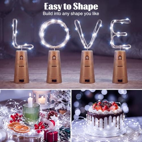 btfarm 6 Pack Bottle Lights with Cork 2M 20LED Fairy Light Battery Operated — view 3