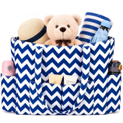 Zocipro 45 Litre Large Beach Bag for Women, 8 Pockets Tote Bag with Zip