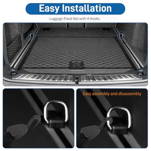 Zocipro Cargo Net 80x60cm, Adjustable Elastic Car Boot Mesh with 4 Hooks — view 4