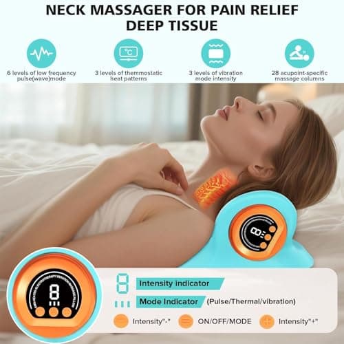 Electric 4-in-1 EMS Neck Massager with Heat, 3 Modes, 6 Intensities — view 3