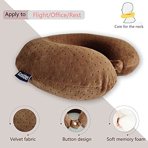 Gosider Memory Foam Travel Pillow Comfortable Travel Neck Pillow U Shape Support Neck and Head to Relieve Fatigue Portable Neck Pillow Suitable for Planes, Trains, Self-Driving Cars — view 2