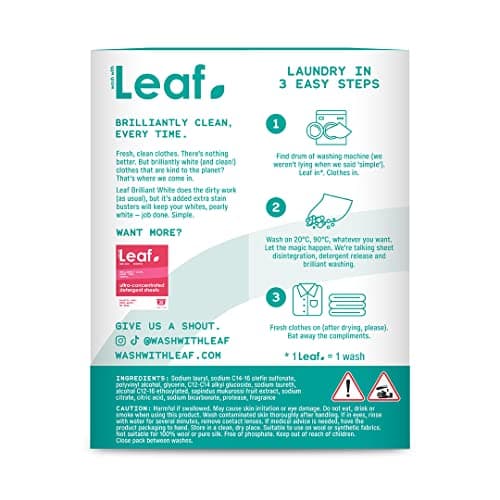 Wash With Leaf Bio Laundry Detergent Sheets - Travel Size, 30 Washes — view 2