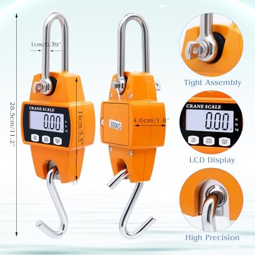 MUALROUS Mini Digital Crane Scale 300kg/600lb Electronic Hook Hanging Scale — view 3