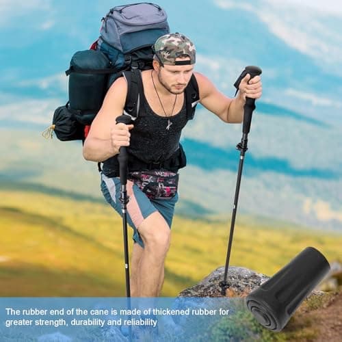 8pcs Walking Stick Rubber Ends, Shock Absorption Non-Slip Cane Tips, Black — view 6