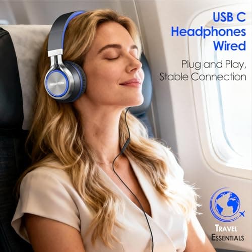INFURTURE USB C Headphones Wired Over Ear with Mic for School and Classroom — view 5