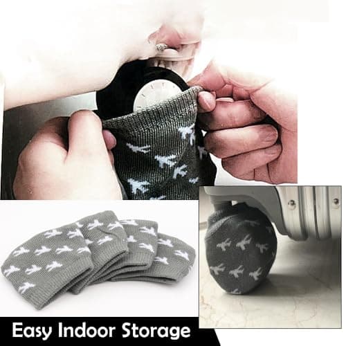 TWZKXC Luggage Wheels Cover Socks, 12 Pack Anti Dust Scratch Luggage Compartment Wheel Protection Cover Full Wrap Fabric Protector Universal Sleeve Case for Suitcase Prevents Floor Bed Dirt, Black — view 2