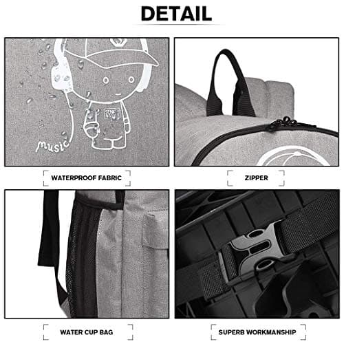 Kono Trolley Backpack with Rolling Wheels(Grey) — view 3