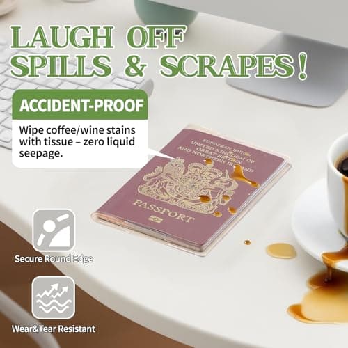 4 Pack Transparent & Non-Scratch Frosted PVC Holders | Waterproof Passport Cover for UK British Passports | Secure Fit Travel Good Helper with Dustproof Protection (PVC) Not Valid for Irish Passports — view 6