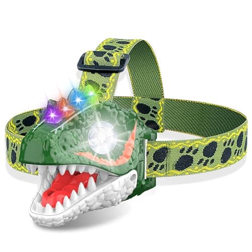 QCTOYS Kentrosaurus Dinosaur Headlamp LED Lights Adjustable Headband