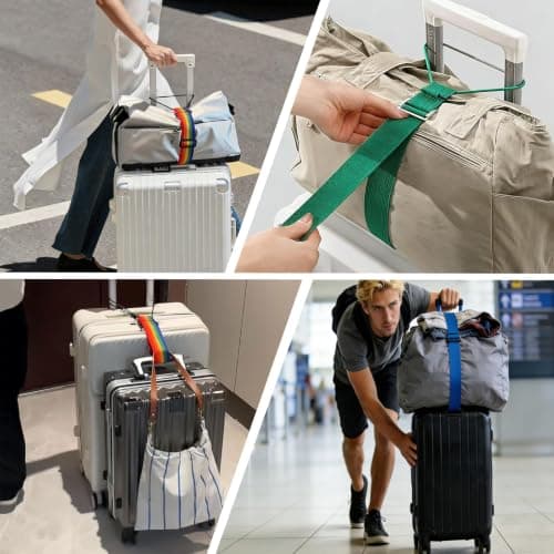 Cosblisvia Luggage Straps, Suitcase Straps 7 Pack Adjustable Bag Strap Set For Travellers, Families, Students, Airport Trips, Business Travel, Holidays, Assorted Colours — view 5