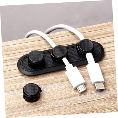 IWOWHERO Carbon Fiber Magnetic Cable Organizer Clip, Magnetic Cable Holder for USB Cords, Wire Management Accessory for Desk and Travel — view 4