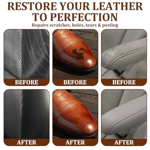 2PCS Black Leather Repair Kit, Leather Car Seat Repair Kit Set for Furniture, Cars, Sofas, Jackets, Fix Scratches with Super Easy Instructions Restore Fix Scratches Cuts Rips Holes Tears Cracks — view 3